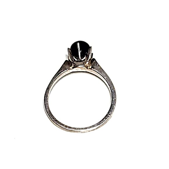 Black & silver solitaire ring - Picture 5 of 8